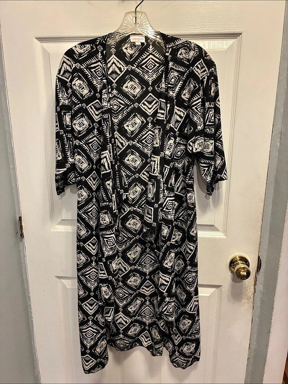 LuLaRoe Geometric Midi Dress in Black & White Size Small Like New